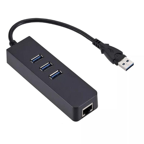 RJ45 Ethernet Adapter 1000mbps to PC MAC Laptop USB 3.0 HUB 3 Port