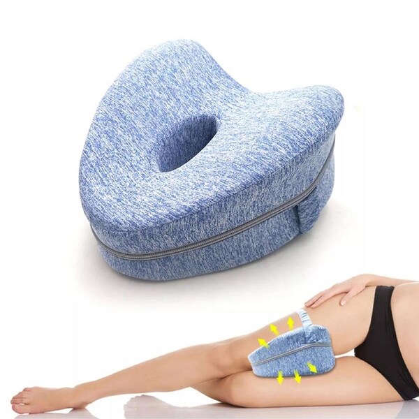 Leg Knee Pillow Cushion Support Pain Relief Washable Cover Memory Foam Pillow Blue