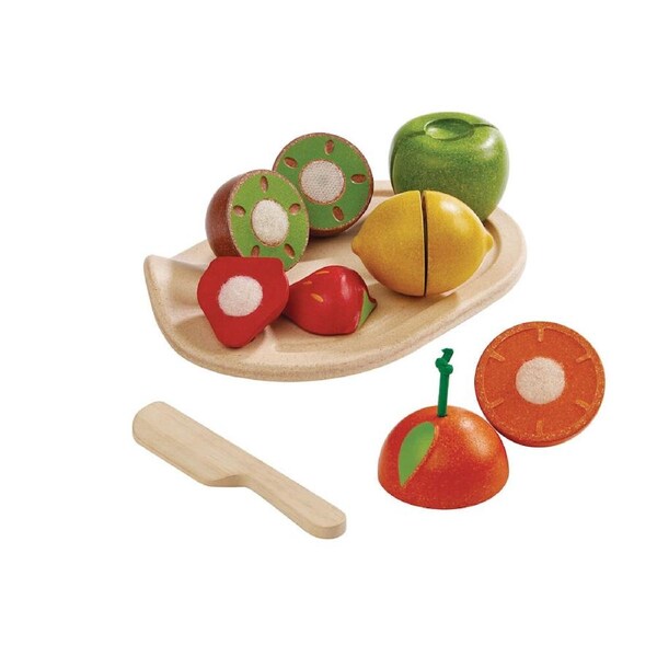 7pc PlanToys Wooden Assorted Fruit Set Kids/Children Pretend Play Toy 18m+