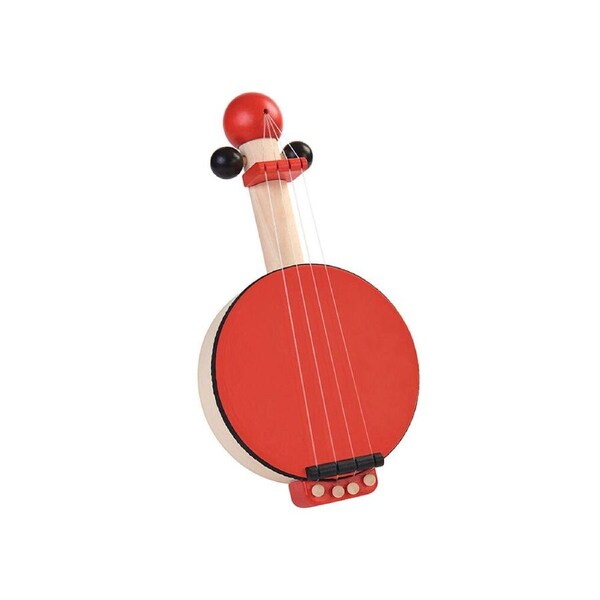 PlanToys Wooden Banjo Kids/Children Musical Instrument Play Toy Red 12m+