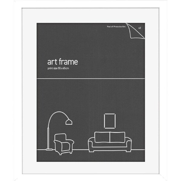 55x65 Frame White With Double Mat Fits 40x50cm Print
