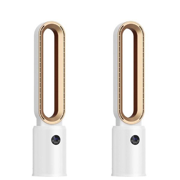 ADVWIN 2pcs Bladeless Fans for Bedroom, 2 IN 1 Portable Electric Tower Fans Airflow Purifying Fans, 24 Speeds Settings, 12-Hour Timing