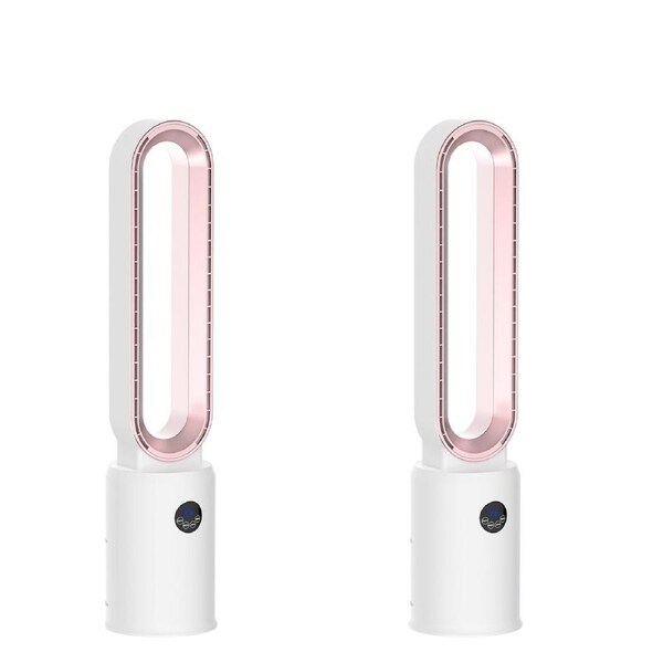 Advwin Tower Fan Bladeless for Bedroom with 24 Speeds, 12H Timing, 2 PCS