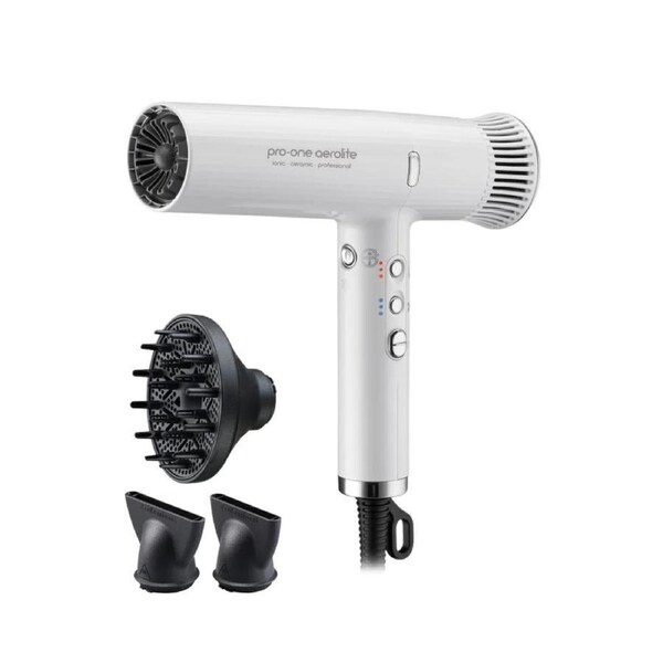 Pro-One Aerolite Professional Ceramic & Ionic Hair Dryer Limited Edition - White