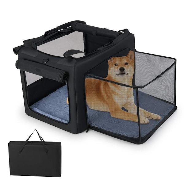 Costway Folding Pet Carrier Backpack Carry Bag w/Breathable Mesh Portable Dog Crate Outdoor Travel Essentials