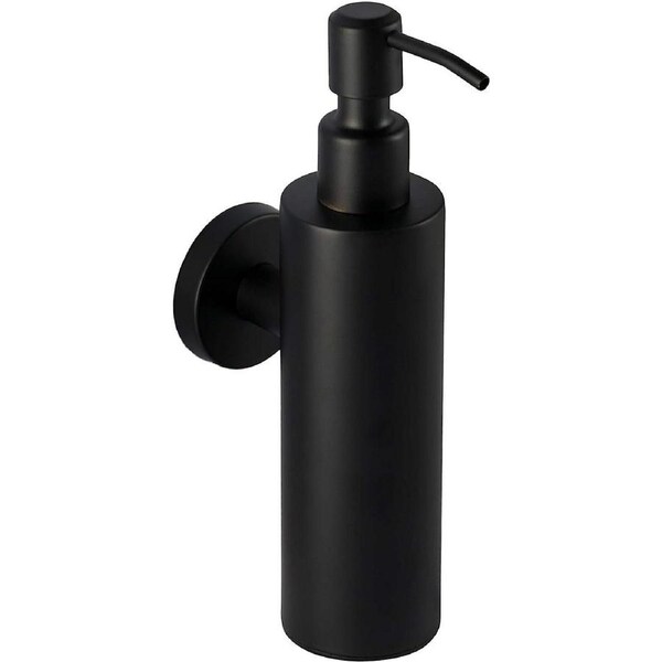 Soap Dispenser Stainless Steel in Black - Bathroom Wall Mounted Drilling Holder Holder (Stainless Steel (Black), Round)
