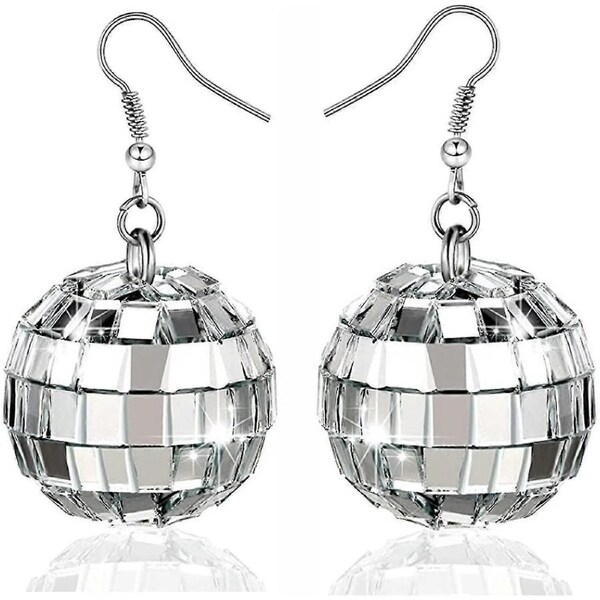 "Disco Ball Earrings 24mm 70's Disco Punk Earrings For Women Girls Jewelry"