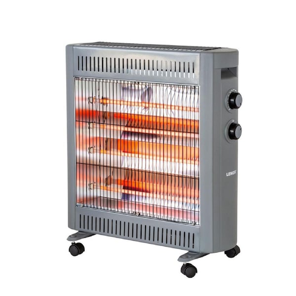Lenoxx 2200W Quartz Infrared Radiant Heater with Adjustable Thermostat and 2 Power Settings