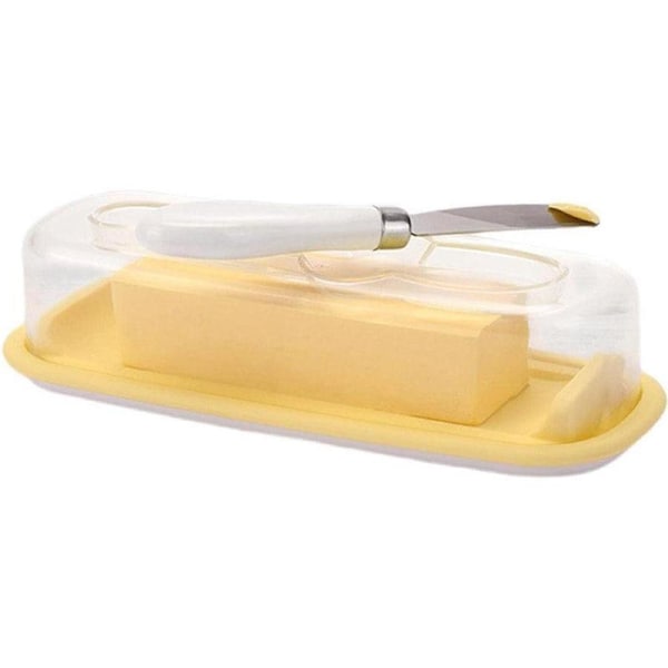 Square Butter Box with Knife Cheese Storage Container Cutting Tray for Kitchen