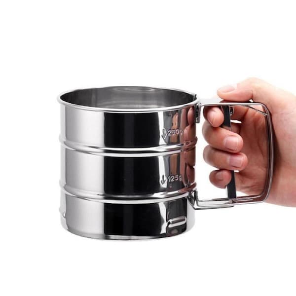 Stainless Steel Mesh Flour Sifter with Handle for Baking and Icing Sugar