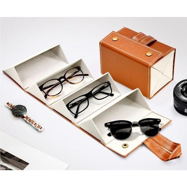 Portable & Space-Saving Glasses & Gadgets Organiser Snap Case - Store 4 Pairs,