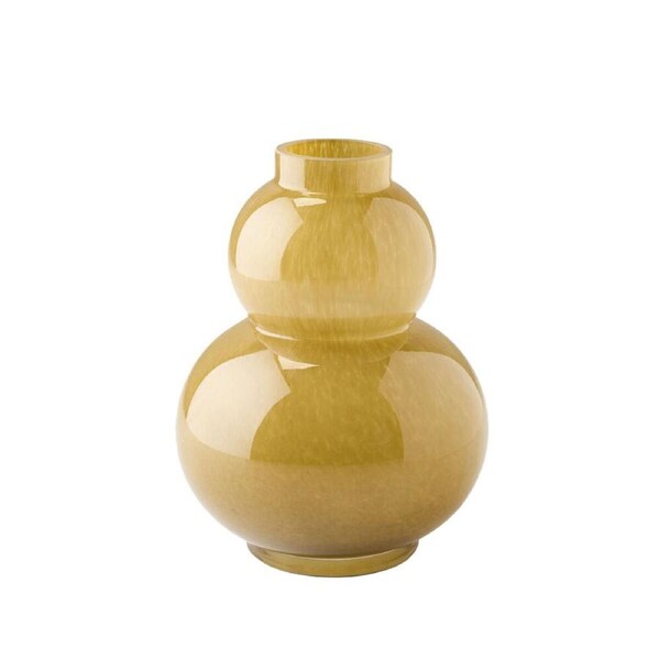 Linen House Pebble Amber Glass Vase 23cm Home/Tabletop Indoor Decor Brown
