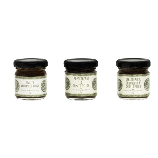 3pc Australian Bush Spices Mini Relish 50g Gourmet Spreads Food Gift Set