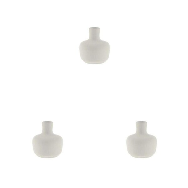 3PK Linen House Serra Stoneware Vase 7cm Home/Living Room/Tabletop Decor White