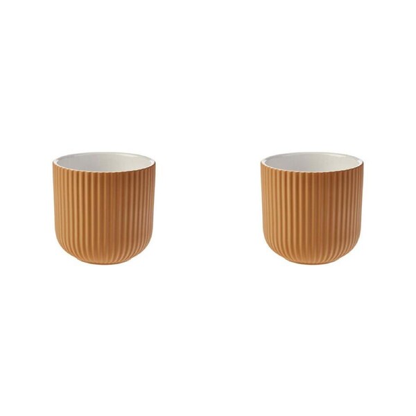 2PK Linen House Vincent Stoneware Planter Plant Pot 17cm Home/Garden Decor Rust