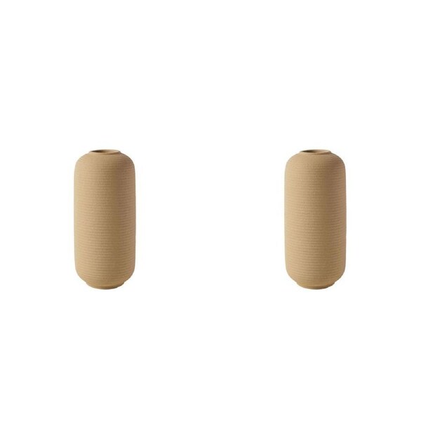 2PK Linen House Paros Clay Stoneware Vase 26cm Home/Tabletop Indoor Decor Brown