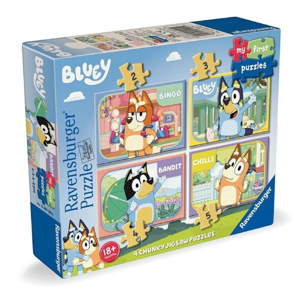 Ravensburger My First Puzzle 4 In A Box Bluey Chunky Floor Jigsaw Kids 18m+