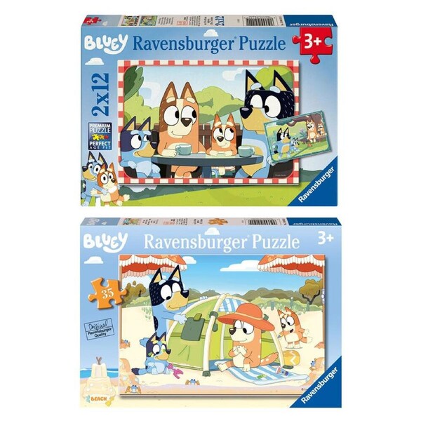 Ravensburger Bluey/Beach Floor Jigsaw Puzzle Kids Combo Set 4y+