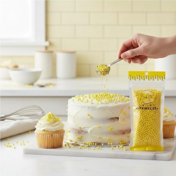 Bakette Sprinkles Sugar Pearls Yellow 56g