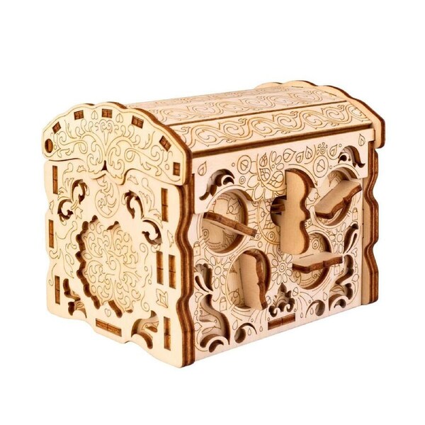 Escapewelt Secret Treasure Box Assembled Wooden 3D Model Kit