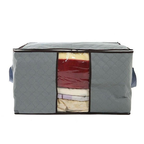 4x Clothes Quilt Blanket Storage Bag Fabric Organizer Foldable Zipper Bags Box