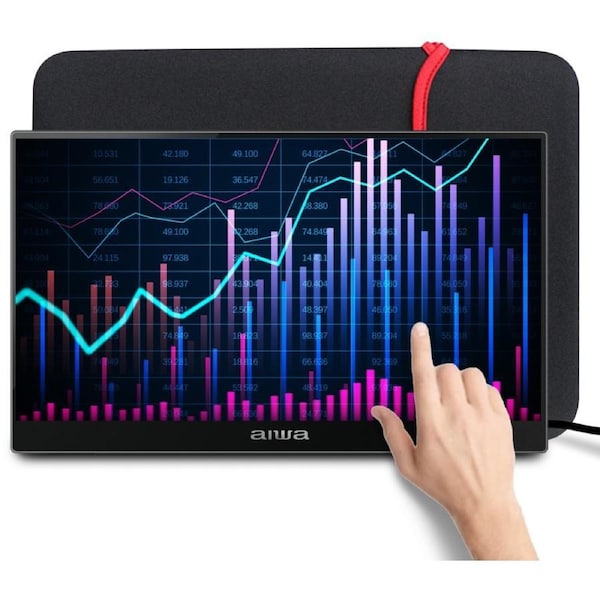 AIWA 15.6" Touch Screen Portable Monitor with Bonus Carry Case