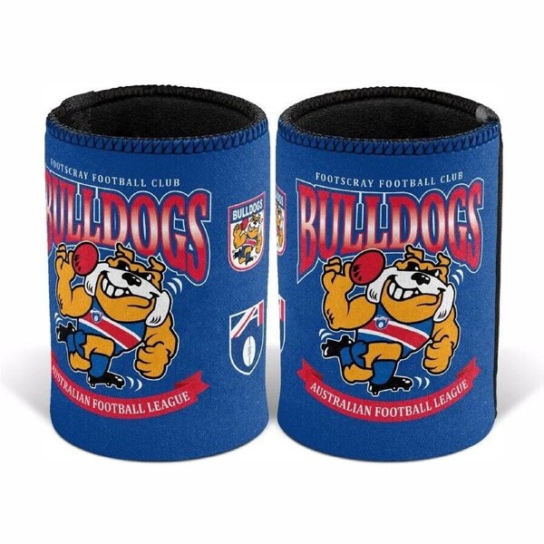 AFL Retro Stubby Can Cooler - Western Bulldogs - Drink - Rubber Base