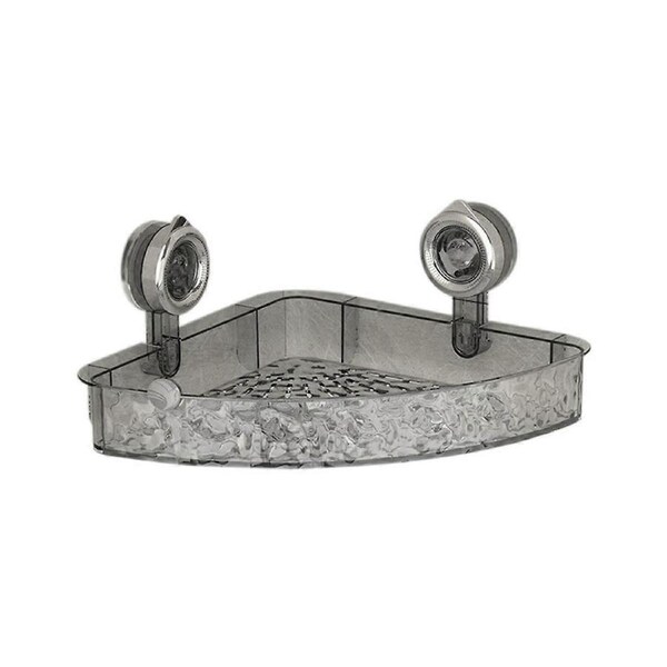 No-Drill, Light Luxury Style Glacier Pattern Suction Cup Shelf,Bathroom Shower Organizer Gray Fan Style