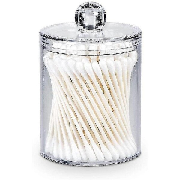 2pcs Makeup Organizer Qtips Holder Bathroom Storage Clear Organiser