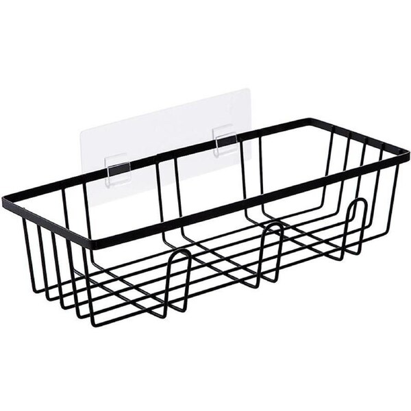 Shower shelf-wall shelf-368.514.5cm-(black, white) 2pcs