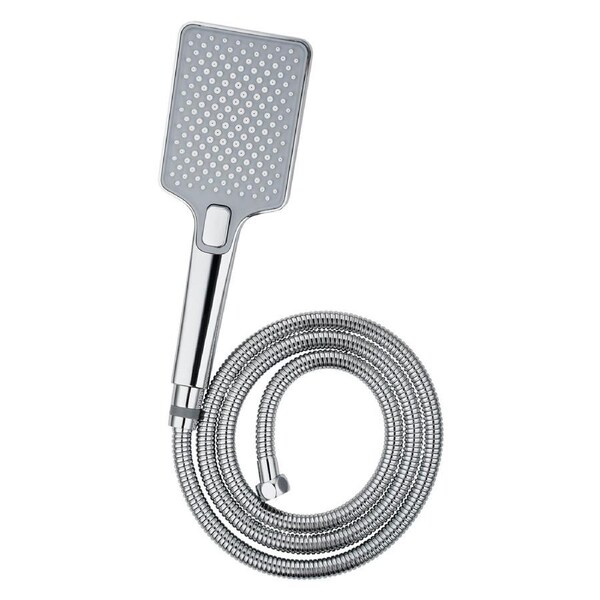 ACA Handheld Shower Head 3.74" High Pressure 3 Modes Square 1.5m Hose Chrome