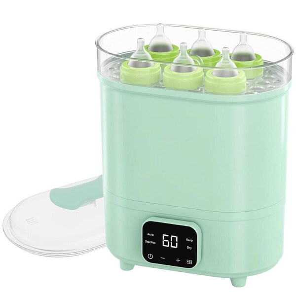 Advwin Baby Bottle Sterilizer, 4 in 1 Electric Steam Bottle Steriliser and Dryer,Green