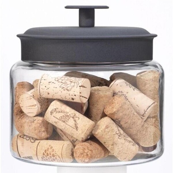 Anchor Hocking Montana 1.5L Storage Jar With Black Lid 16 X 15cm