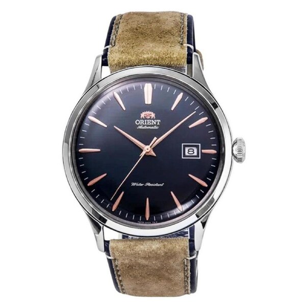 Orient Bambino Version 4 Classic Suede Leather Strap RA-AC0P02L10B Mens Watch