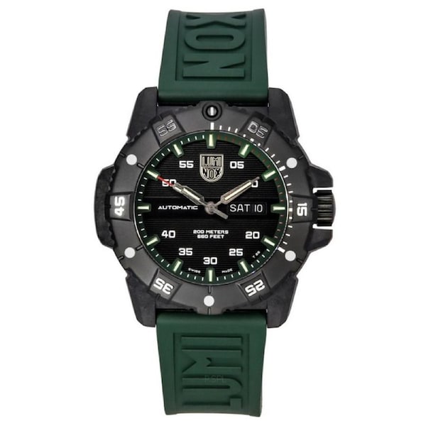 Luminox Master Carbon SEAL Green Rubber Strap Swiss Automatic XS.3877 Mens Watch