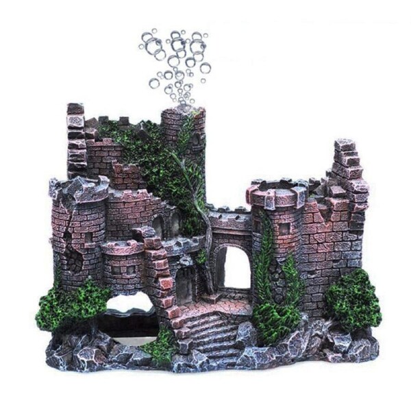 Aquarium Resin Castle Decoration Hideouts Stone Cave Hide House Fish Tank Accessories-RQ141C