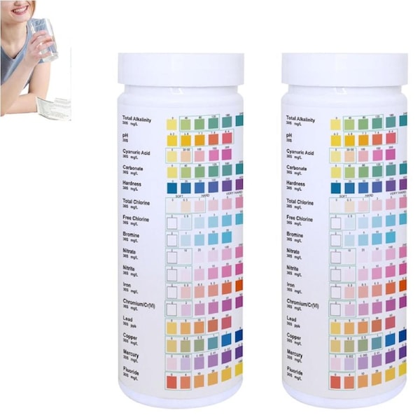 2pcs Drinking Water Test Strips Kit 16 in 1 Home Water Quality Test Strips
