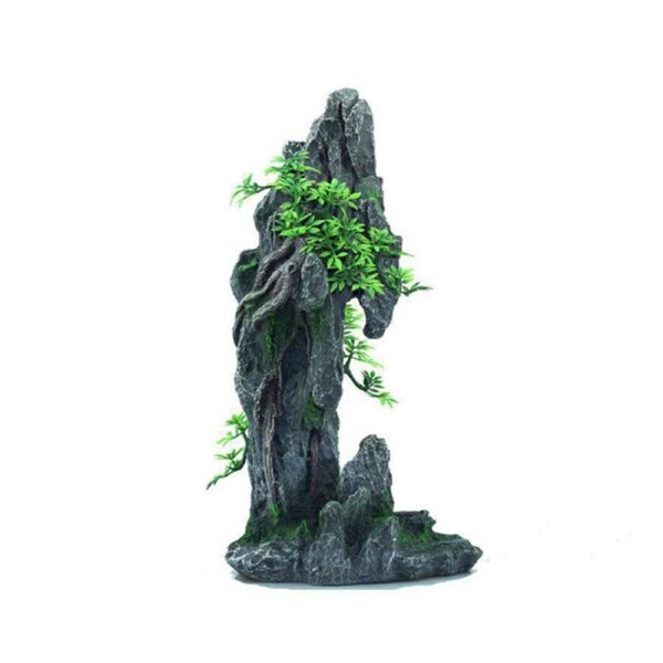 Aquarium Mountain View Stone Ornament Tree Rock Cave Fish Tank Decoration-125l