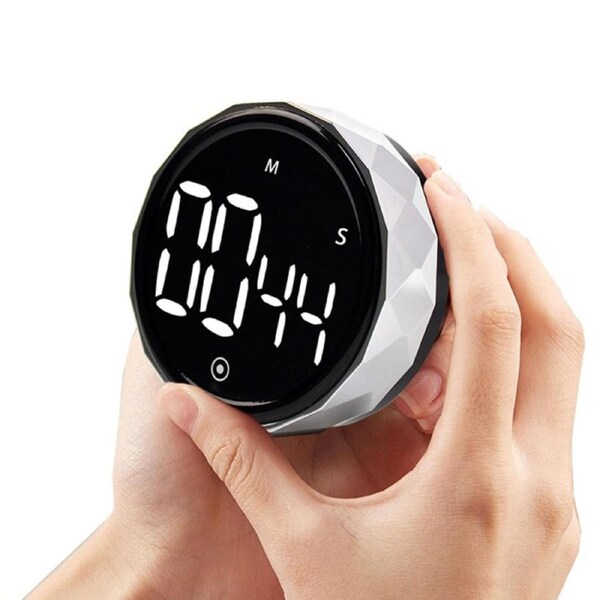Digital Kitchen Timer Large LED Display Magnetic Countdown Timer-Silver