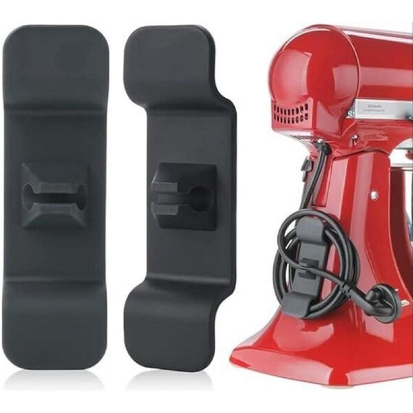 2pcs Kitchen Mixer Cable Wrap Cord Organizer Wire Wrapper Storage Attachment -Black