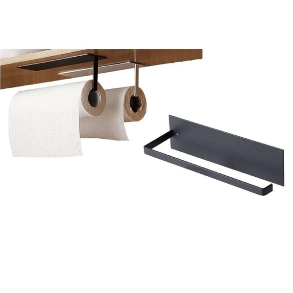 Kitchen Paper Holder Bathroom Cabinets Self Adhesive Wall Mount Paper Towel Roll Rack