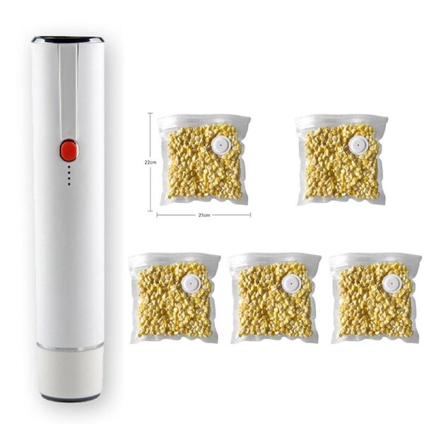 Mini Portable Handheld Vacuum Sealer Machine for Fresh Dry Wet Food Saver Storage-White