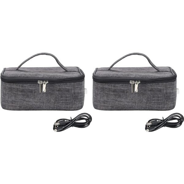 2pcs Electric Lunch Box Food Heater Portable USB Food Warmer Container