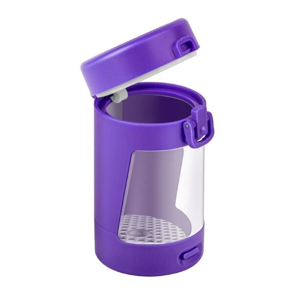Mini Air Tight Storage Stash Jar with LED Light Magnifying Viewing Jar Portable Rechargeable Keep Humidity-Purple