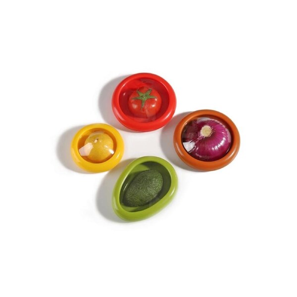 4Pcs Fruit and Vegetable Silicone Storage Containers For Refrigerator Reusable Food