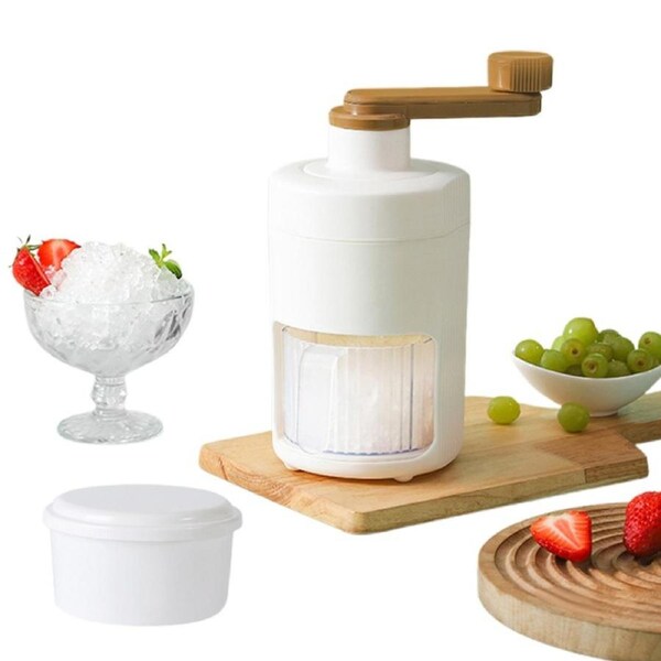 Manual Ice Crusher Shaver Portable Shaved Ice Machine Hand Snow Cone Maker