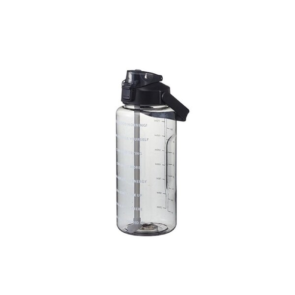 Food Grade Plastic Cup Transparent Drinking Water Bottle 2000ml-Black