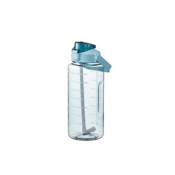 Food Grade Plastic Cup Transparent Drinking Water Bottle 2000ml-Green