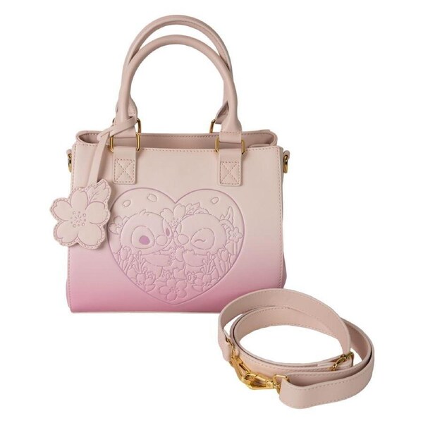 Loungefly Disney Stitch & Angel Cherry Blossom Heart Crossbody Bag
