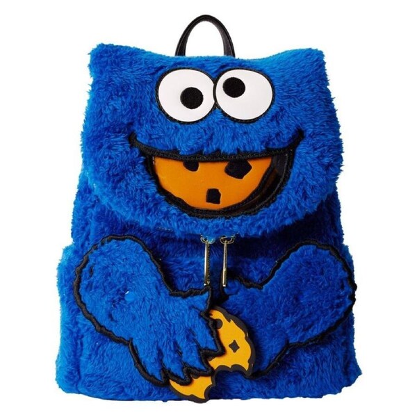 Loungefly Sesame Street Cookie Monster Plush Cosplay Mini Backpack With Coin Bag